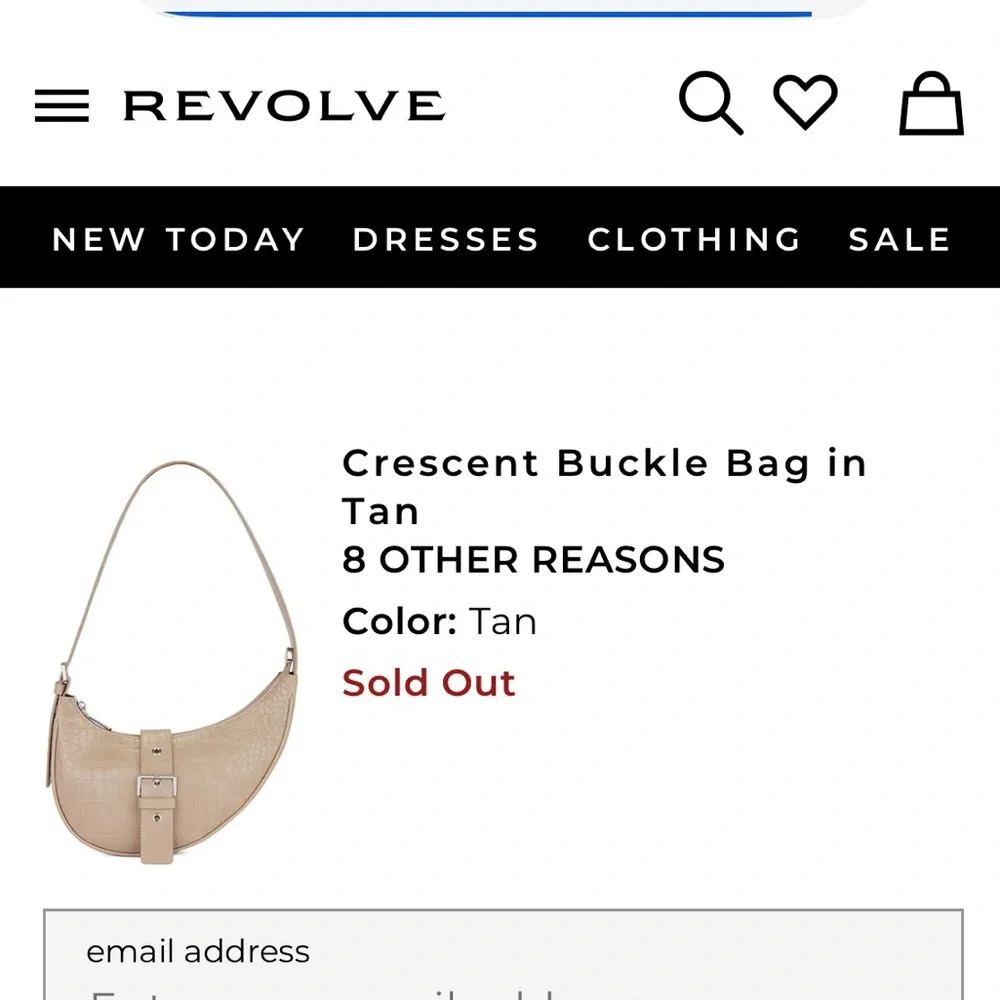 8 other reasons Crescent Buckle Bag in Tan Elegant Tan Croc-Embossed Women's Bag